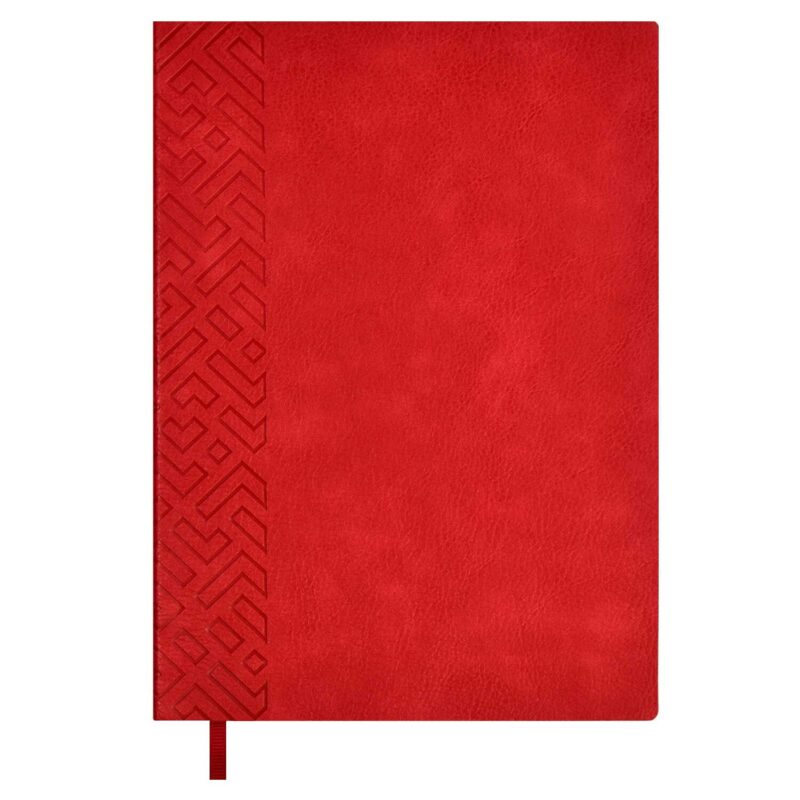 Ежедневник недат. А5 160л "Шеврет экстра" красный, иск.кожа, мягкий переплет, блинт.тиснение, офсет, ляссе