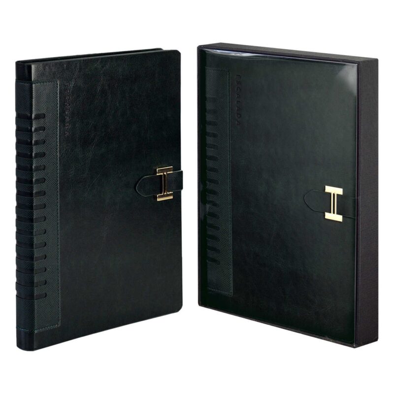 Ежедневник недат. А5+ 160л 175x245 "Сариф экстра" зеленый, иск.кожа, мягкий переплет, офсет, ляссе, подар.карт.коробка с ПВХ-крышкой