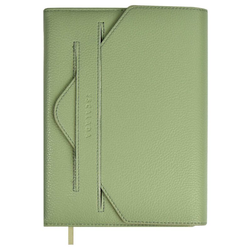 Ежедневник недат. А5 160л "Наппа экстра" оливковый, иск.кожа, тв.переплет, блинт.тиснение, офсет, ляссе