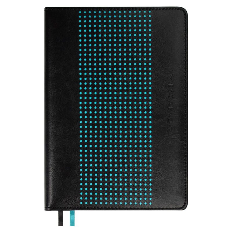 Ежедневник недат. А5 120л "Сариф" черный, иск.кожа, тв.переплет, обл.поролон, блинт.тиснение, офсет, ляссе