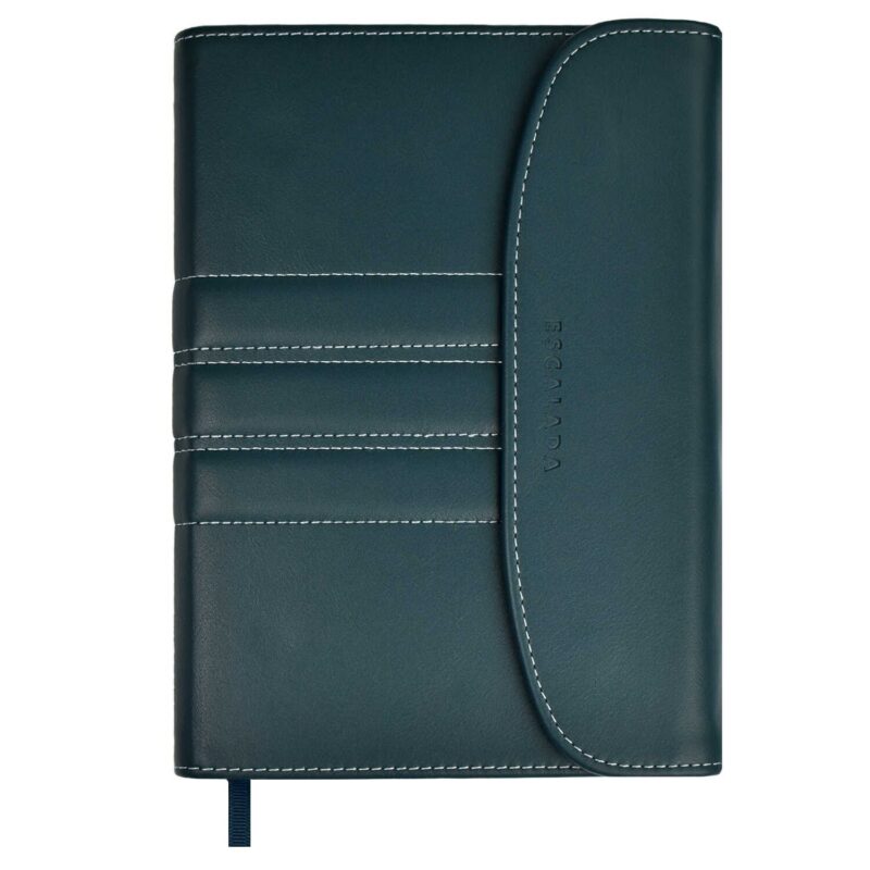 Ежедневник недат. А5 160л "Плезир" морская волна, иск.кожа, тв.переплет, блинт.тиснение, офсет, ляссе