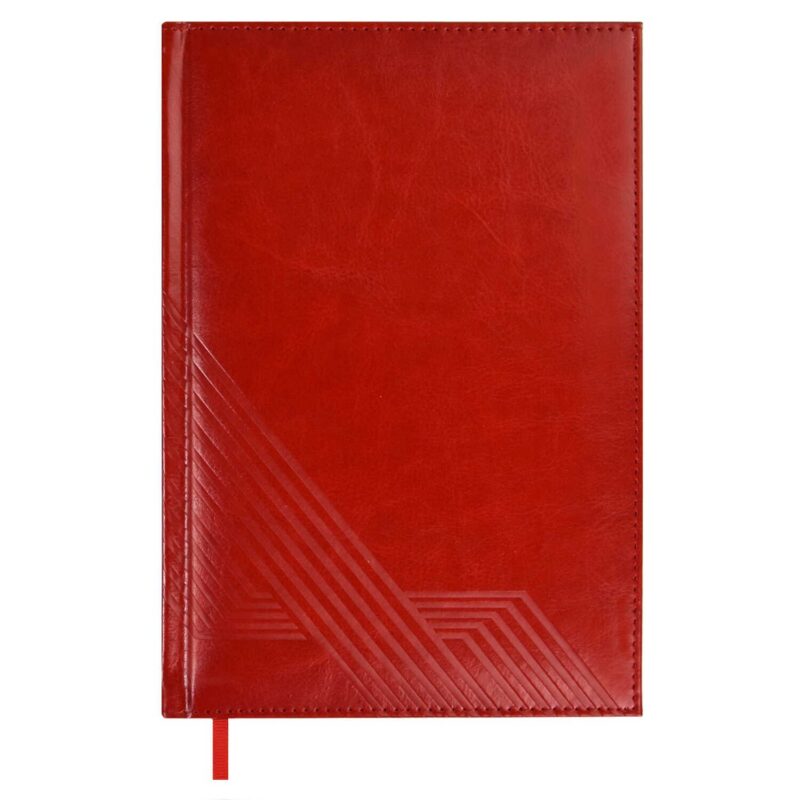 Ежедневник недат. А5 160л "Сариф эконом" красный, иск.кожа, тв.переплёт, поролон, блинтовое тиснение, офсет, ляссе