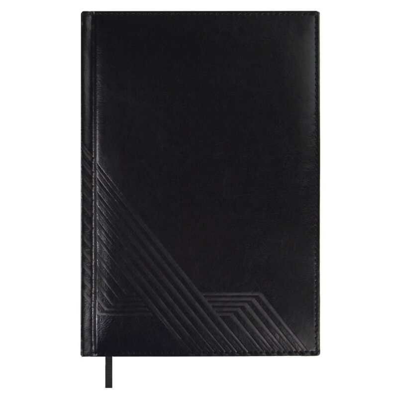 Ежедневник недат. А5 160л "Сариф эконом" черный, иск.кожа, тв.переплёт, поролон, блинтовое тиснение, офсет, ляссе