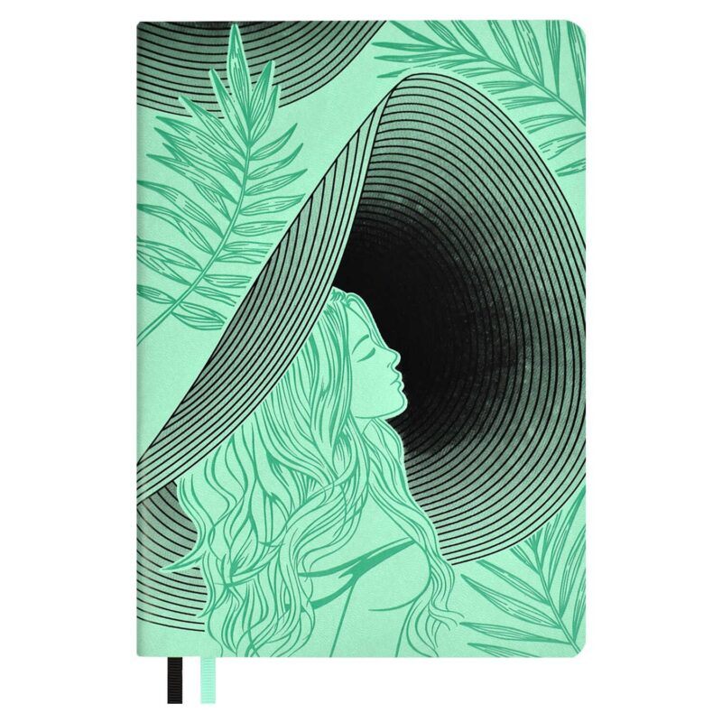 Ежедневник недат. А5 120л "Виннер" мятный, иск.кожа, мягкий переплет, блинт.тиснение, шелкография, офсет, ляссе