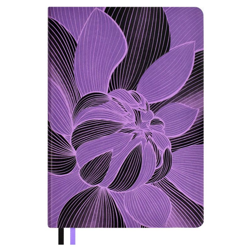 Ежедневник недат. А5 120л "Виннер" сиреневый, иск.кожа, мягкий переплет, блинт.тиснение, шелкография, офсет, ляссе