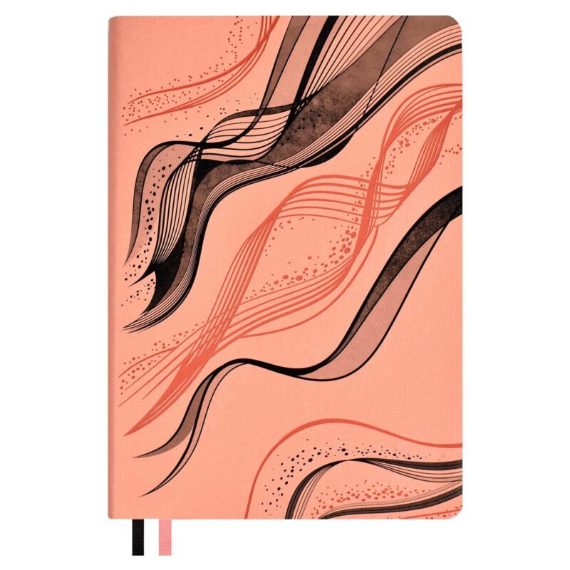 Ежедневник недат. А5 120л "Виннер" персиково-розовый, иск.кожа, мягкий переплет, блинт.тиснение, шелкография, офсет, ляссе