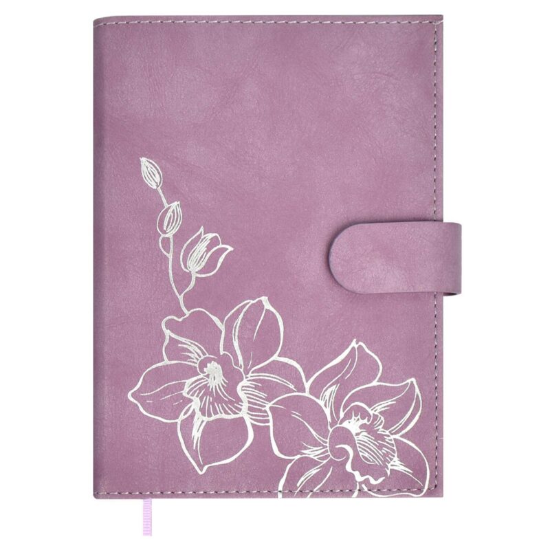 Ежедневник-органайзер недат. А6+ 80л 126х174 "Тиволи глосс" лиловый, иск.кожа, интегр.переплет, иснение фольгой, магнит.клапан , офсет, ляссе