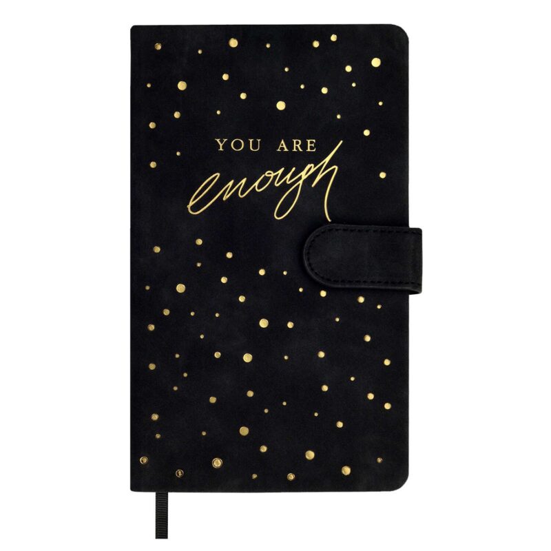 Ежедневник недат. А6+ 120л 110х190 "Бейбискин" черный, иск.кожа, тв.переплёт, тиснение фольгой, магнит.клапан, офсет, ляссе