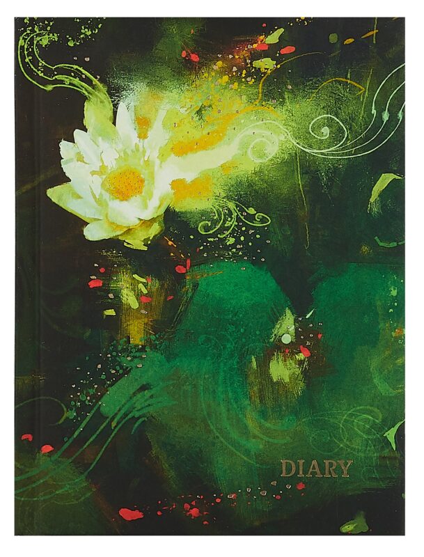 Ежедневник недат. А6 128л "Пруд с лилиями" 7БЦ, с поролоном, ламинация soft touch, тиснение фольгой, офсет