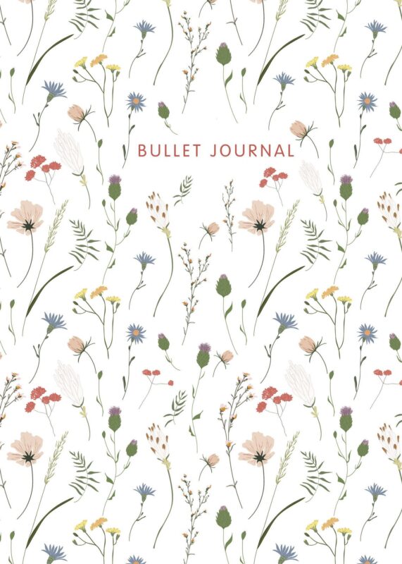 Книга для записей А5 120стр тчк. "Bullet Journal (полевые цветы)"
