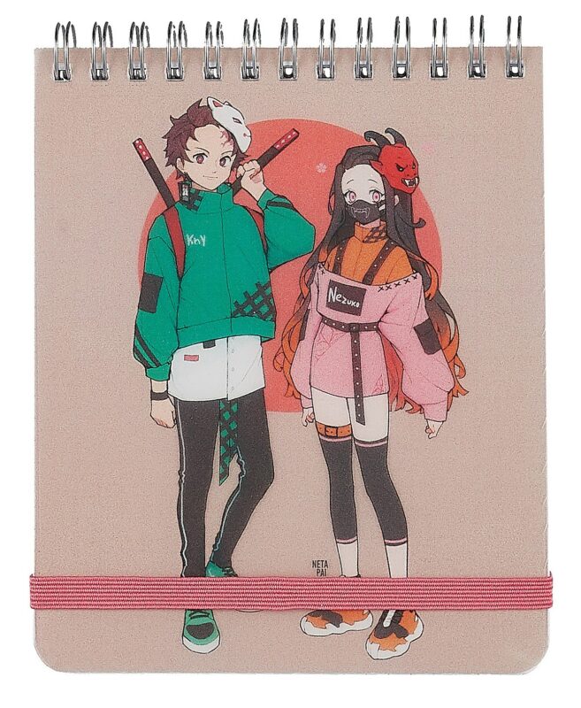 Блокнот А6+ 100л кл. "Hello! 3" мат.пласт, спираль, фикс.резинка