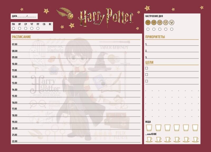 Планер недат. А5 48л "Гарри Поттер" скоба, вертик.