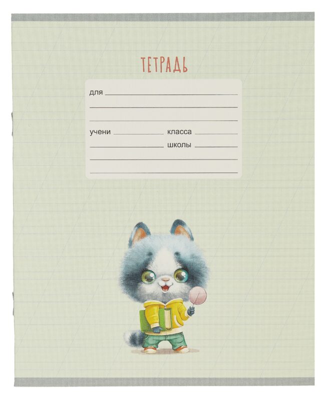 Тетрадь в косую линейку Listoff, "Ученые котята", 12 листов