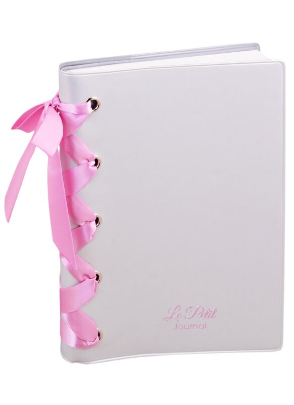 Записная книжка А6+ 96л лин. "Le Petit" серебр.ПВХ-обл., мягк.переплет, декор.шнуровка, 2 ляссе, инд.уп.