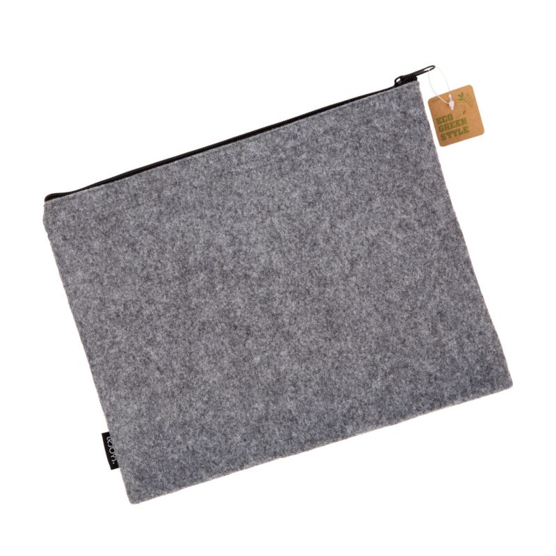 Папка на молнии 310*240мм "Felt" искусств.войлок, зеленая, инд.уп., LEJOYS