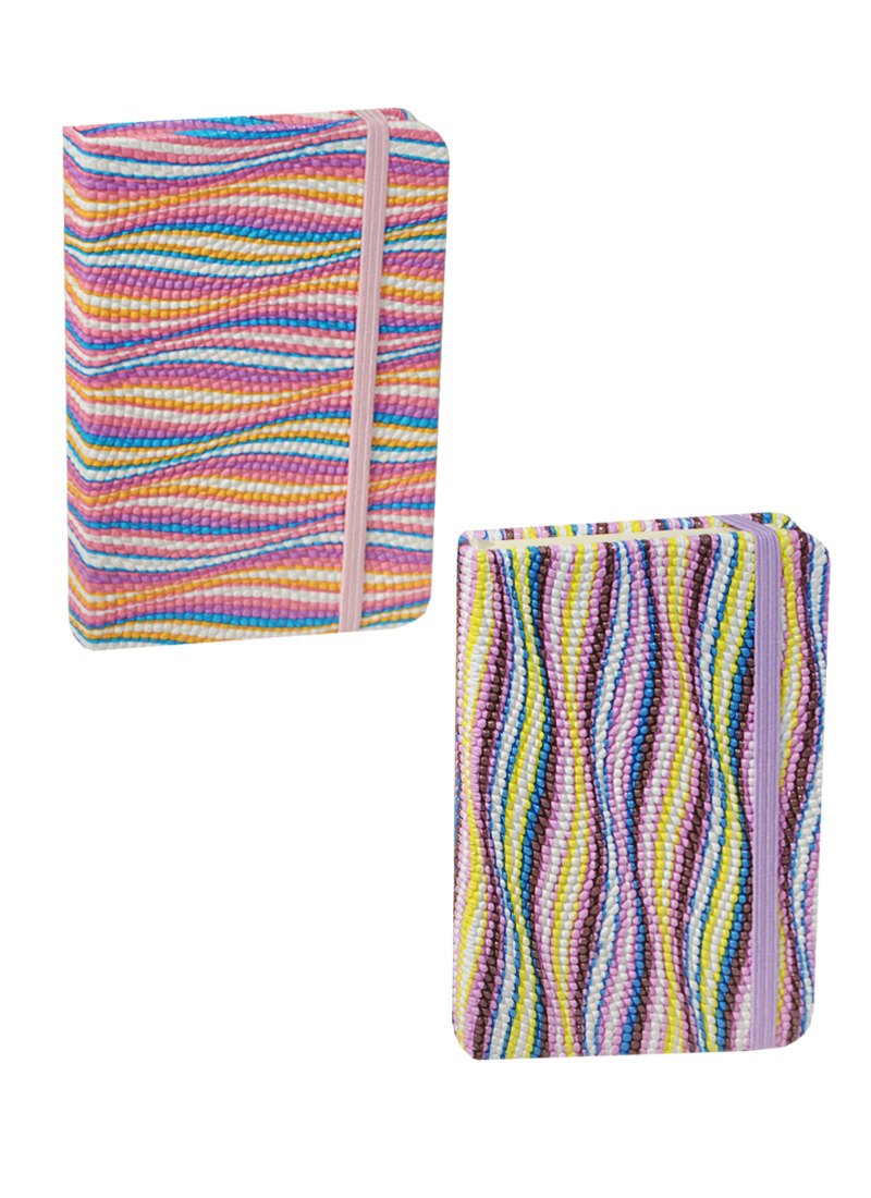 Записная книжка А6 80л кл. "Волны" объемный ПВХ, на резинке, ассорти