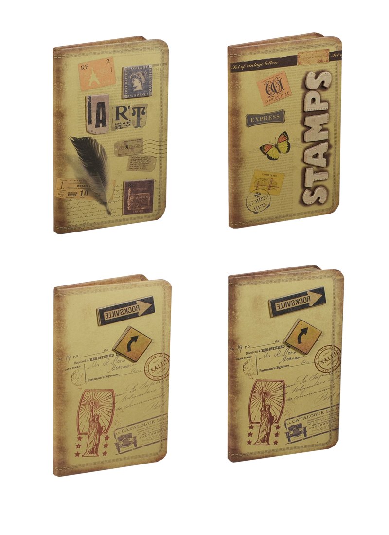 Записная книжка А6 40л с наклееными картинками, ассорти,Haich