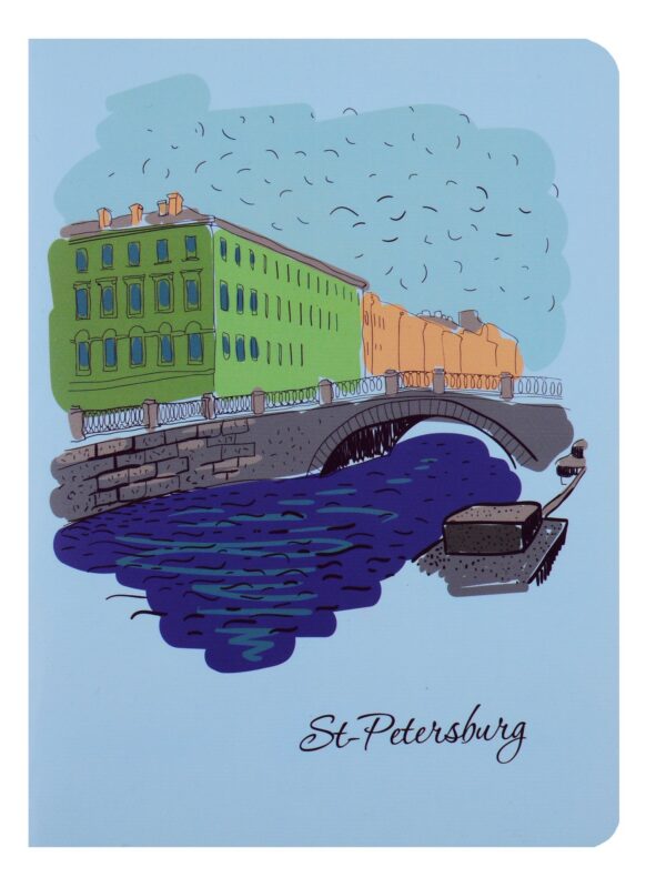 Записная книжка А6 24л кл. "набережная", тонир. внутр. блок, сшивка