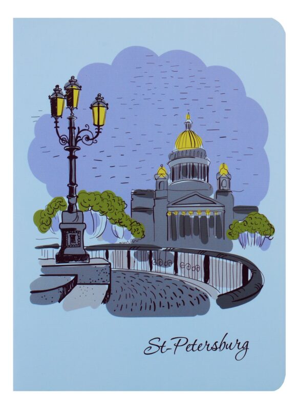 Записная книжка А6 24л кл. "Исаакиевский собор", тонир. внутр. блок, сшивка