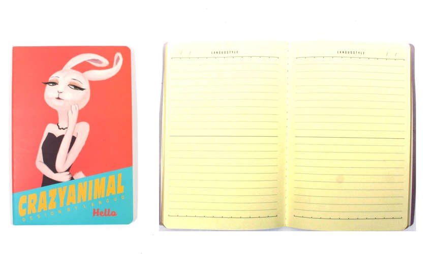 Блокнот, A5 (142*210мм) 44л, линейка, картонная обложка на сшивке