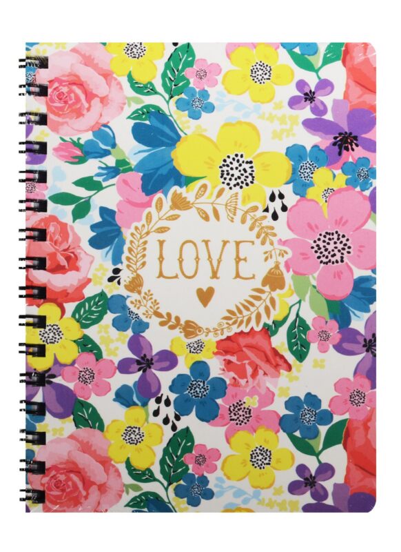 Записная книжка А6 80л кл. "Flower love pastel" спираль, Kairui