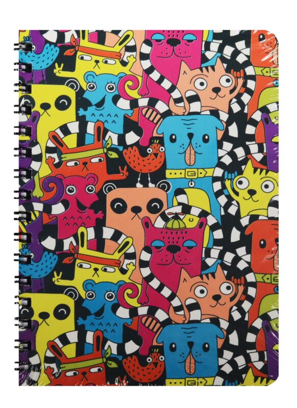 Записная книжка А6 80л кл. "Хвостатые животные" спираль, Kairui