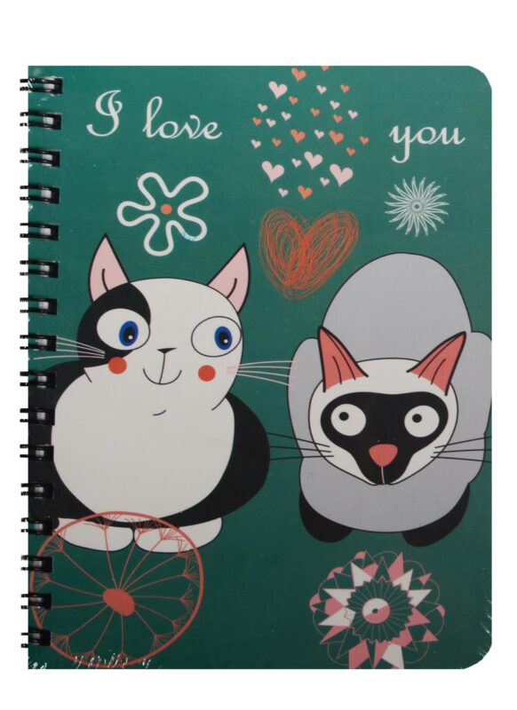 Записная книжка А6 80л кл. "Кошки. Love you" спираль, Kairui