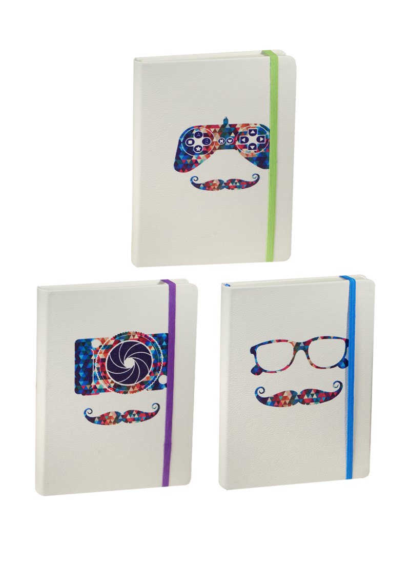 Книга для записей А5 96л "Усы" на резинке, ассорти, Link Art