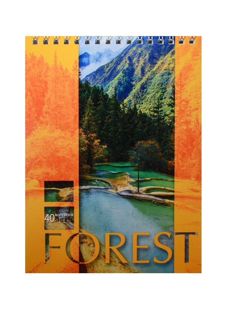 Блокнот А5 40л кл. "Landscapes" карт.обл., гребень, ассорти, БиДжи