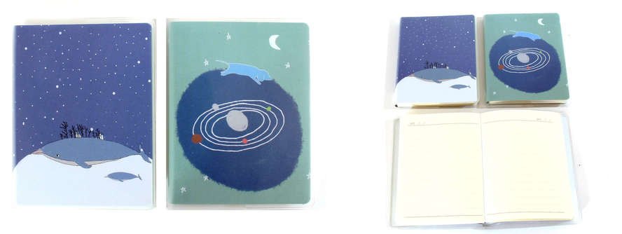 Записная книжка, 9*12см 80л линейка Ночные пейзажи, обложка ПВХ