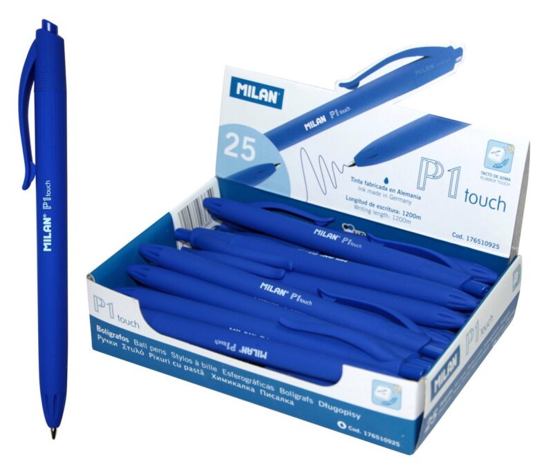 Ручка шариковая Milan, P1touch, автоматическая синяя 1 мм