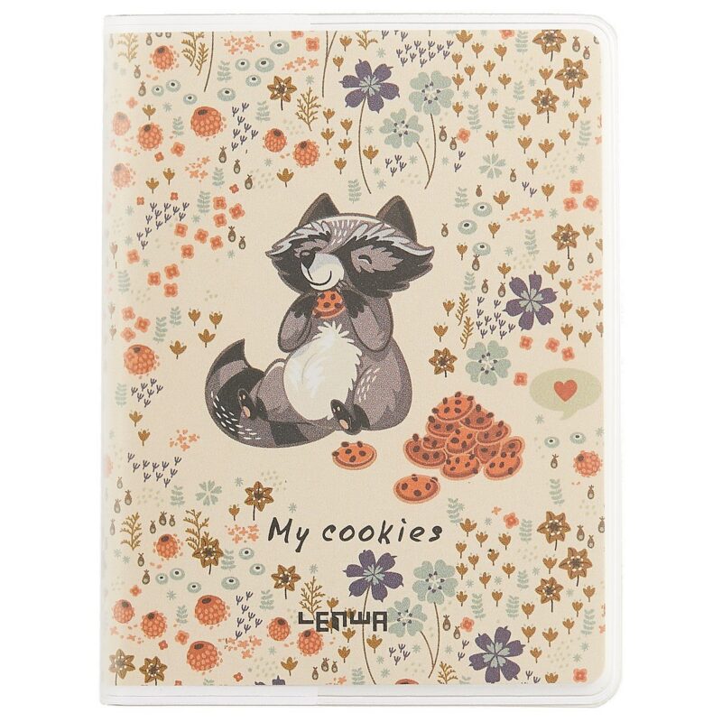 Записная книжка «Енот в цветах», 80 листов, А7