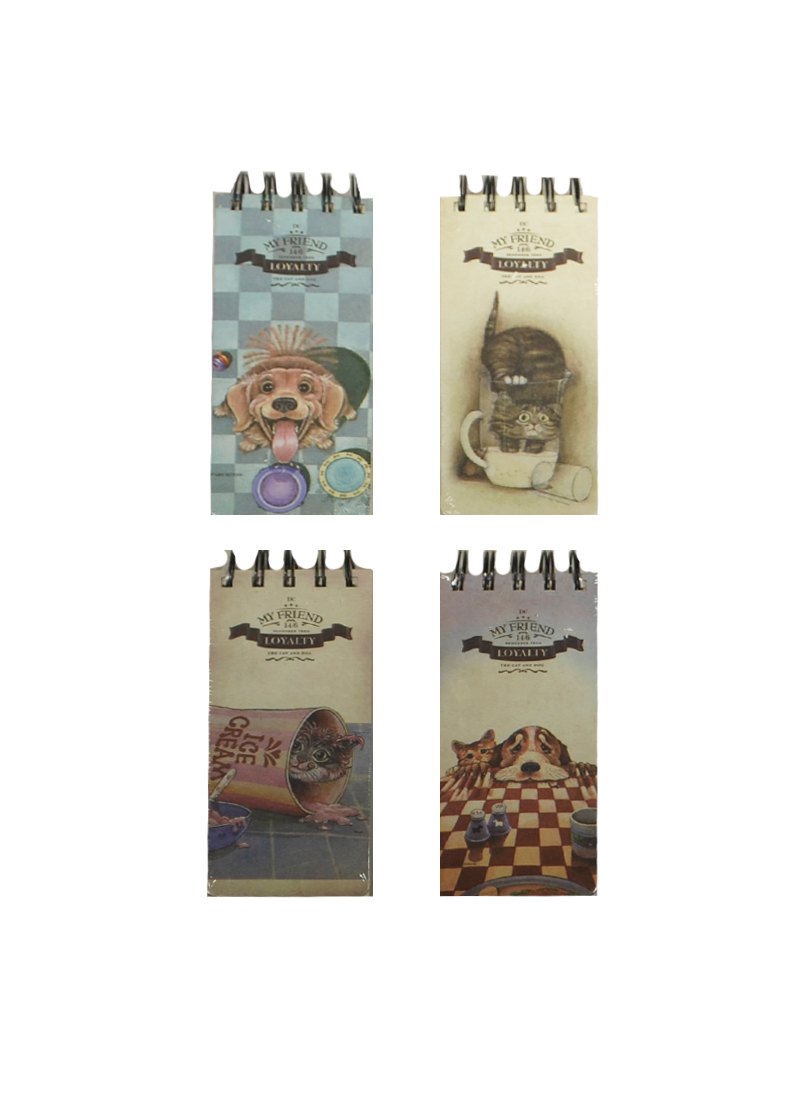 Блокнот А6- 120л 75*150 "My Friend" спираль, инд.уп, ассорти, Haich