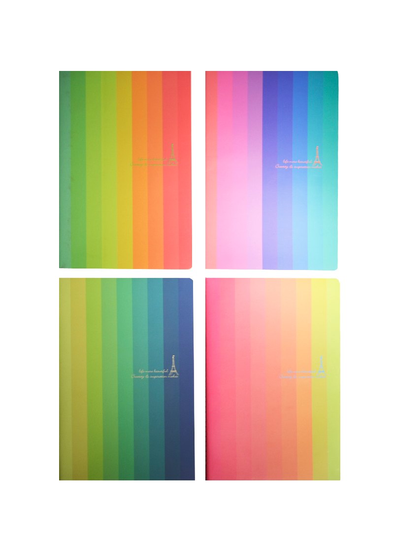 Книга для записей А5- 48л лин 125*210мм "Цветные полосы" карт.обл, неон.полосы, бел.бумага, ассорти