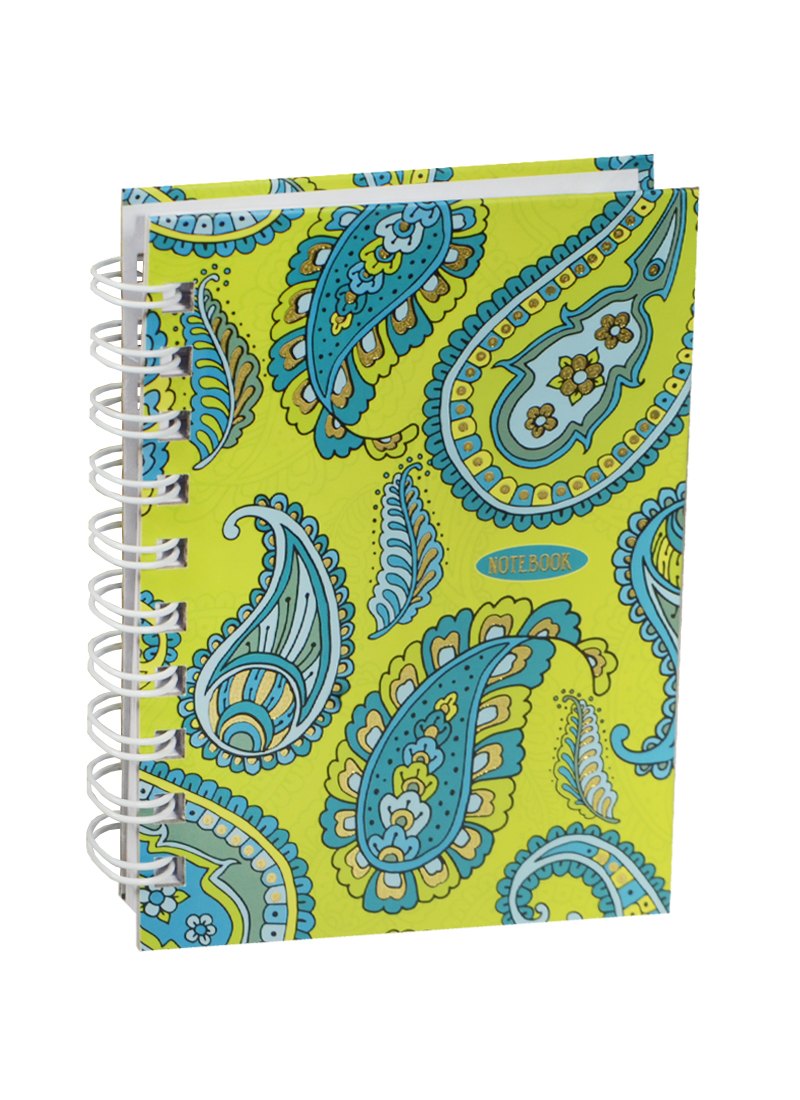 Записная книжка А6 100л кл. "Фантазия. Орнамент пейсли" 7БЦ, евроспираль, тисн.зол.фольгой, выб.лак, Listoff