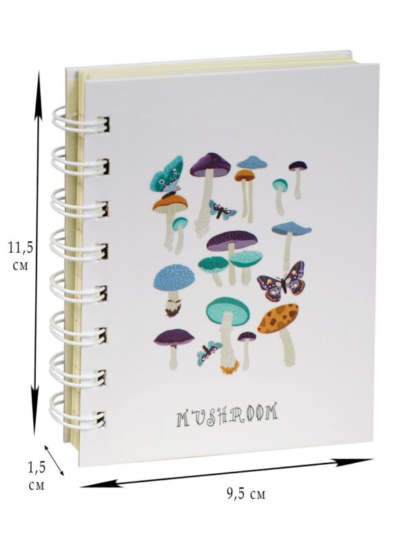 Записная книжка А6 90л лин. "Mushroom", спираль, ассорти