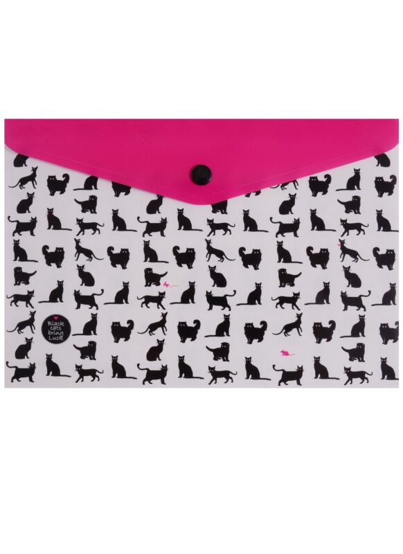 Папка-конверт на кнопке "Кошки"