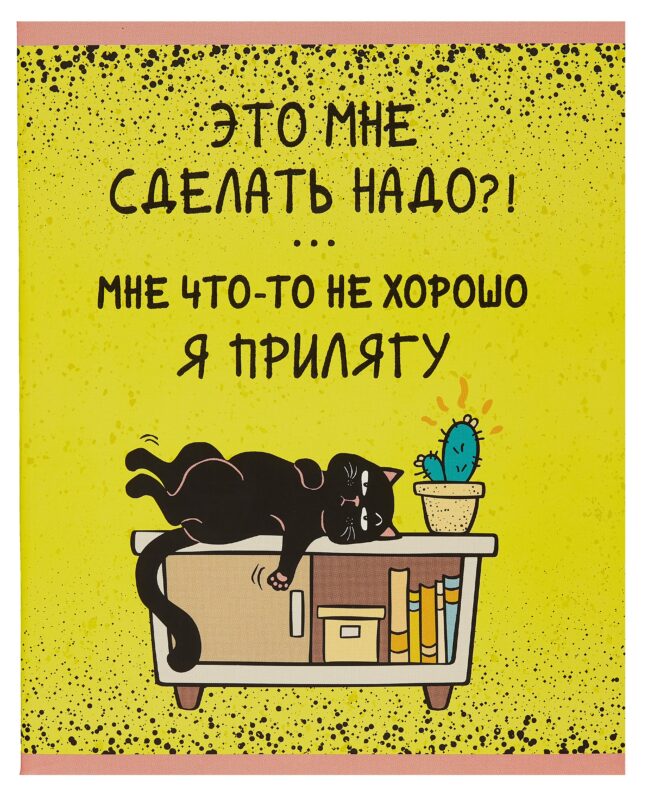 Тетрадь в клетку Listoff, "День кота", 48 листов