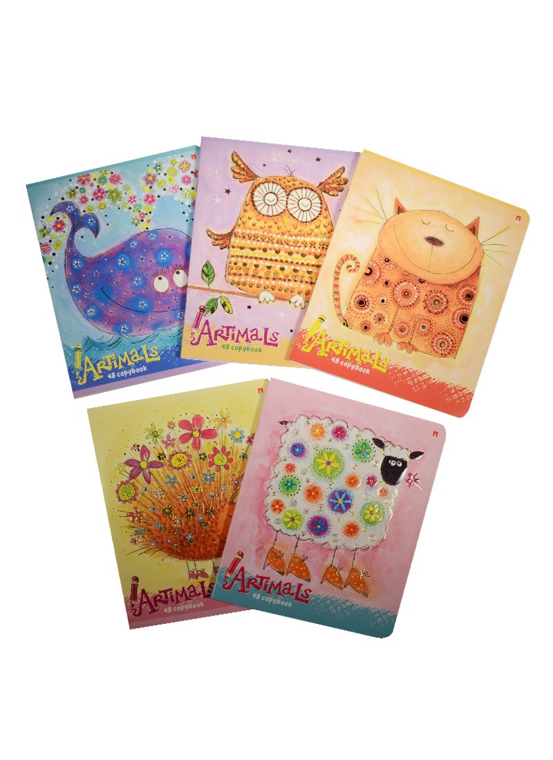 Тетрадь в клетку Альт, "Праздник. веселые зверята", 48 листов, в ассортименте