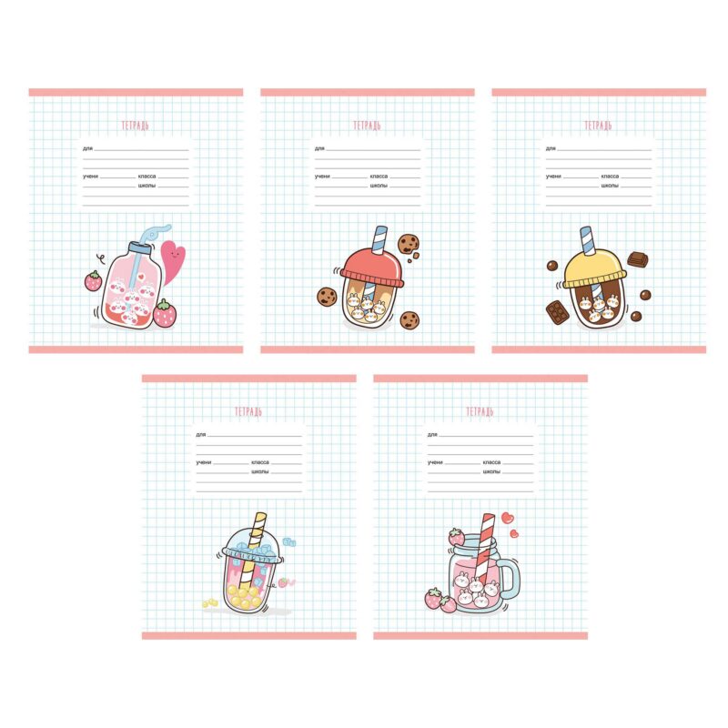 Тетрадь в клетку Listoff, "Вкусняшки", 24 листа, в ассортименте