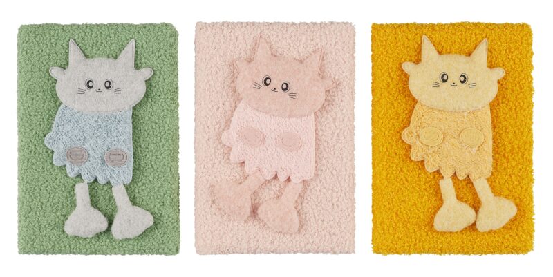 Книга для записей А5 80л лин. с мехом "Котятки" с мехом, ассорти