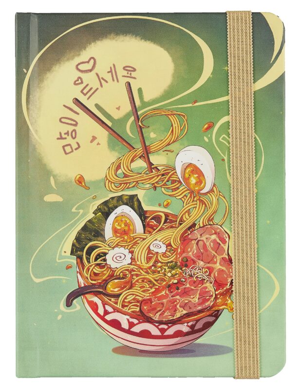 Книга для записей А6 64л тчк. "АППЕТИТНЫЙ РАМЕН" 7БЦ, фикс.резинка