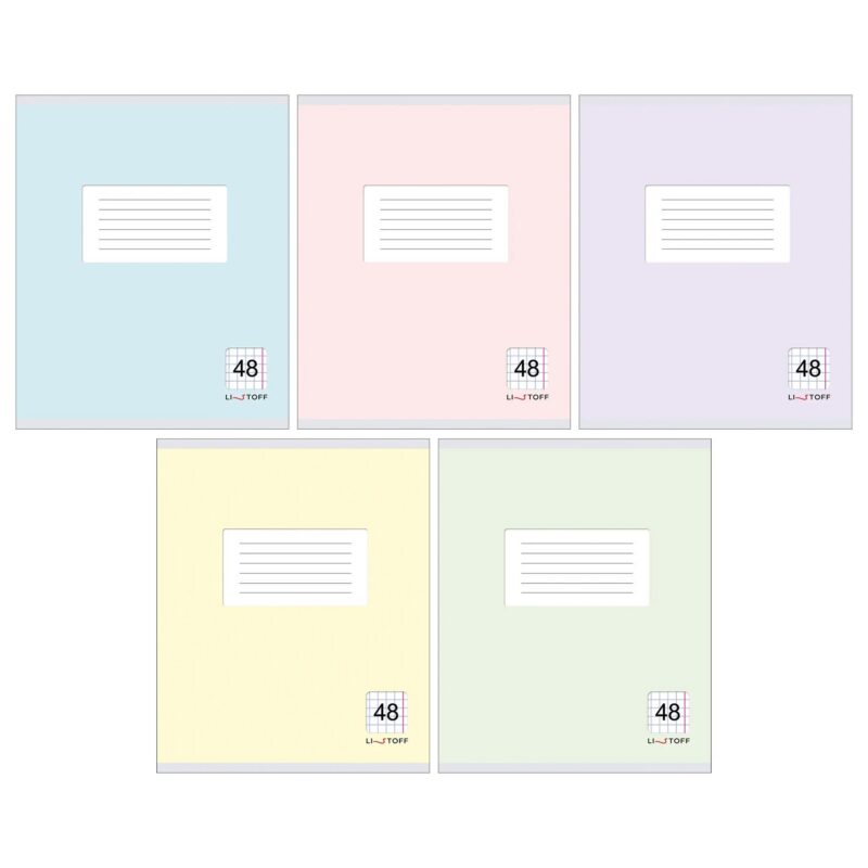 Тетрадь в клетку Listoff, "Классическая серия", 48 листов, в ассортименте