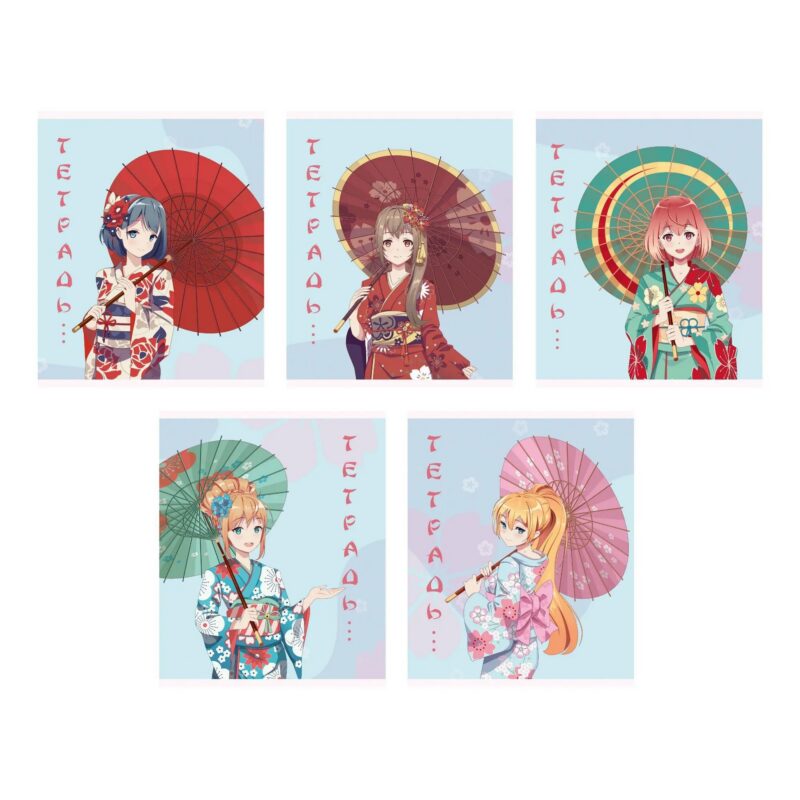 Тетрадь в клетку Listoff, "Девушка с зонтиком", 96 листов