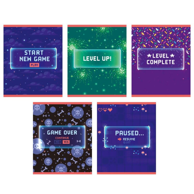 Тетрадь в клетку Listoff, Level up!, 48 листов, в ассортименте