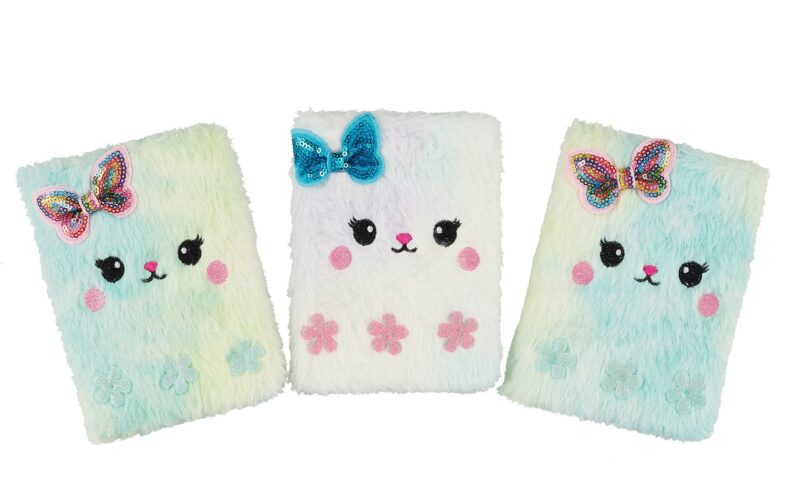 Книга для записей А6 80л кл. с мехом "Милота" с мехом, ассорти