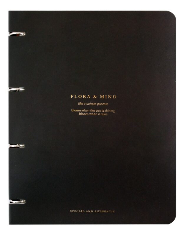 Тетрадь на кольцах в клетку Be Smart, Flora, А4, 120 листов, черная