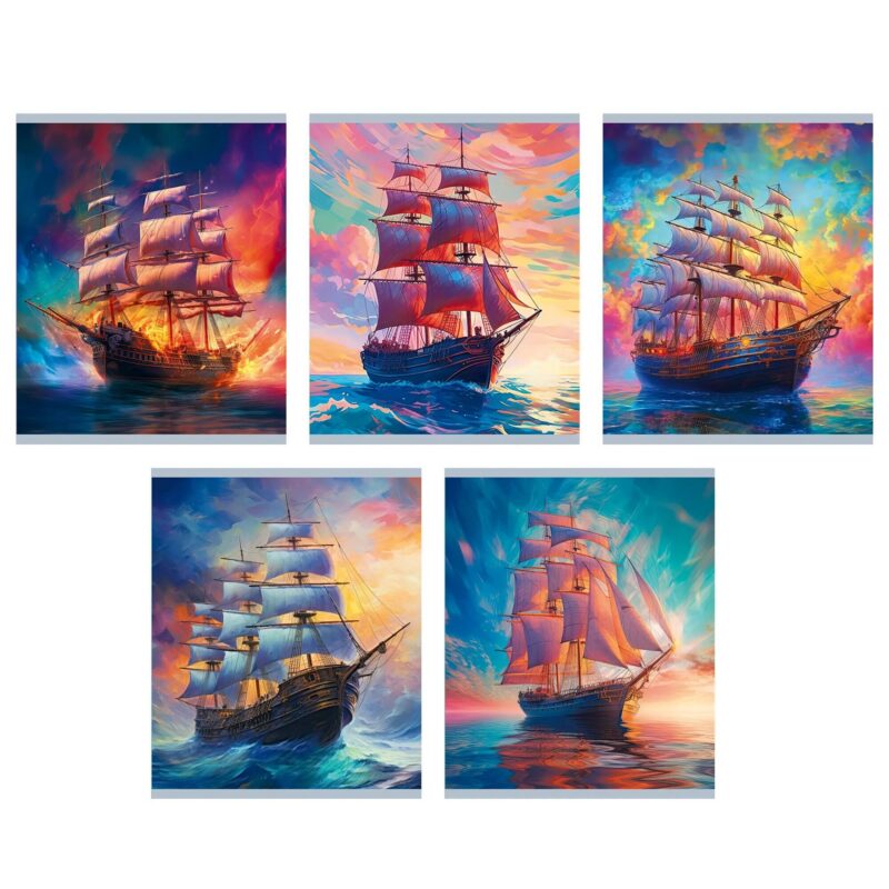 Тетрадь в клетку Listoff, "Морские странники", 48 листов, в ассортименте