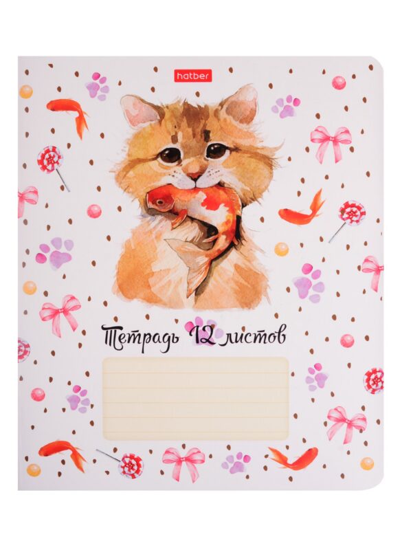 Тетрадь в крупную клетку Hatber, "Милашки", 12 листов, в ассортименте