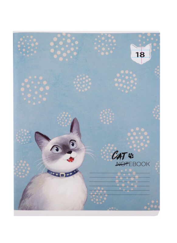 Тетрадь в линейку Academy Style, "Коты с эмоциями", 18 листов, в ассортименте